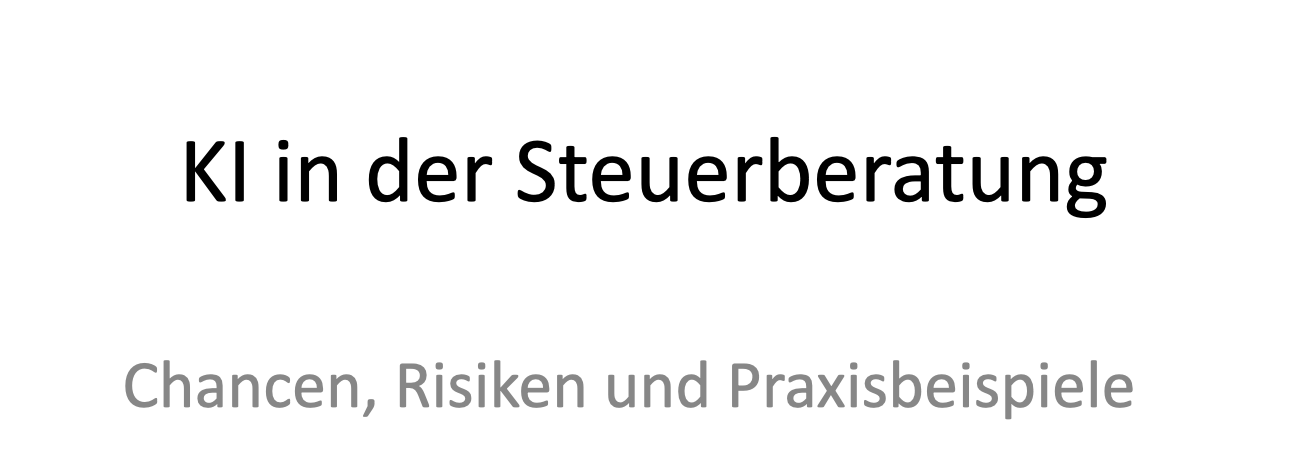 Vorschau Präsentation KI in der Steuerberatung